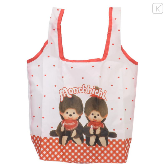 Japan Monchhichi Eco Shopping Bag - Orange Ghingam - 1