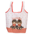 Japan Monchhichi Eco Shopping Bag - Orange Ghingam - 1