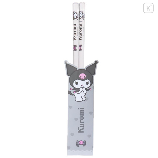 Japan Sanrio Chopsticks 23cm - Kuromi : Smirk Colorful - 1