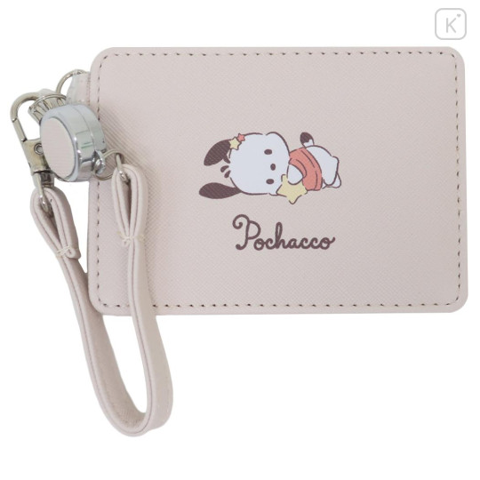 Japan Sanrio Pass Case Card Holder & Reel - Pochacco : Star - 1