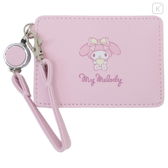 Japan Sanrio Pass Case Card Holder & Reel - My Melody : Star - 1