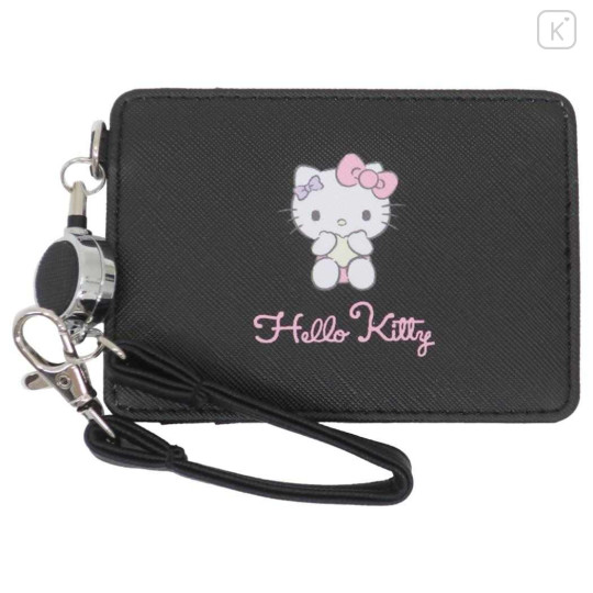 Japan Sanrio Pass Case Card Holder & Reel - Hello Kitty : Star - 1