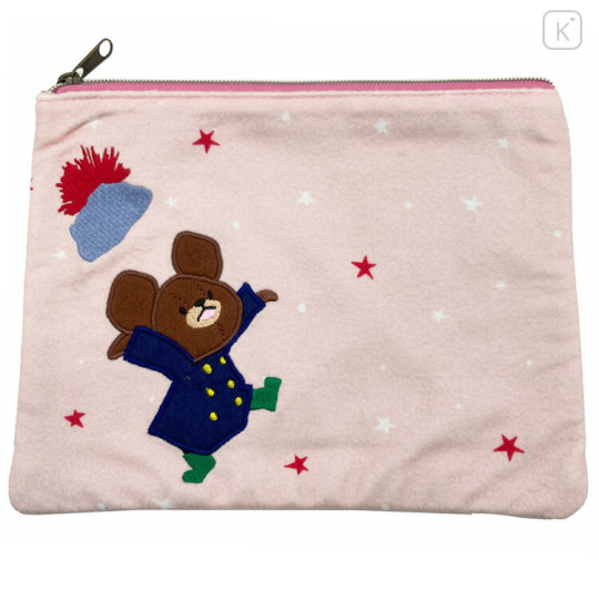 Japan The Bear's School Flat Pouch - Winter Light Pink - 1