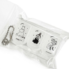 Japan Moomin Joint Free Case 3-Compartment - Little My & Moomintroll & Snufkin : Translucent White