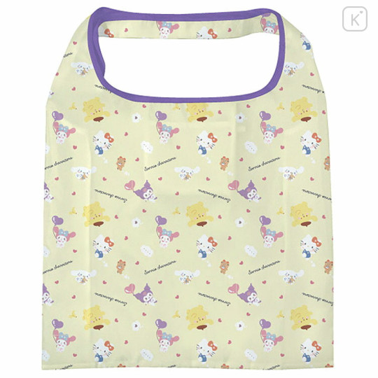 Japan Sanrio Eco Shopping Bag With Pocket - Characters Toddler Light Yellow - 1