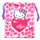 Japan Sanrio Drawstring Bag - Hello Kitty : Gogo Gal Collection Leopard Pink
