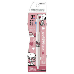 Japan Peanuts Jetstream 3 Color Multi Ball Pen - Snoopy : Love Letter