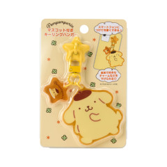 Japan Sanrio Original Keyring Hanger with Mascot Phone Charm - Pompompurin