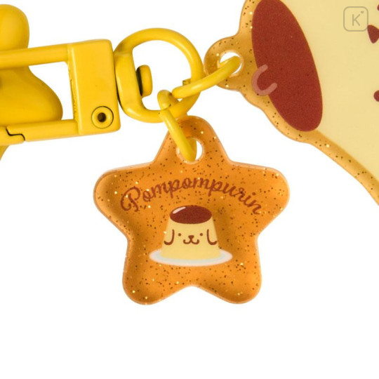Japan Sanrio Original Keyring Hanger with Mascot Phone Charm - Pompompurin - 4