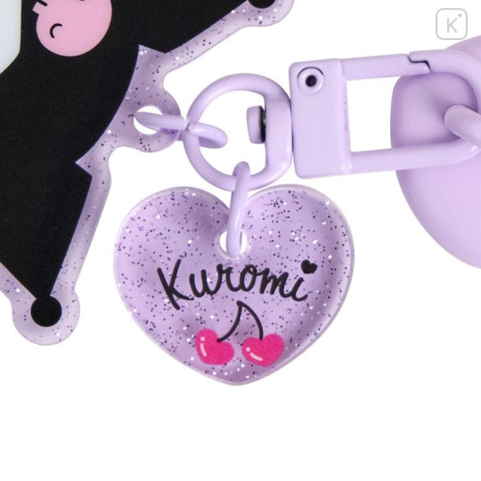 Japan Sanrio Original Keyring Hanger with Mascot Phone Charm - Kuromi - 4