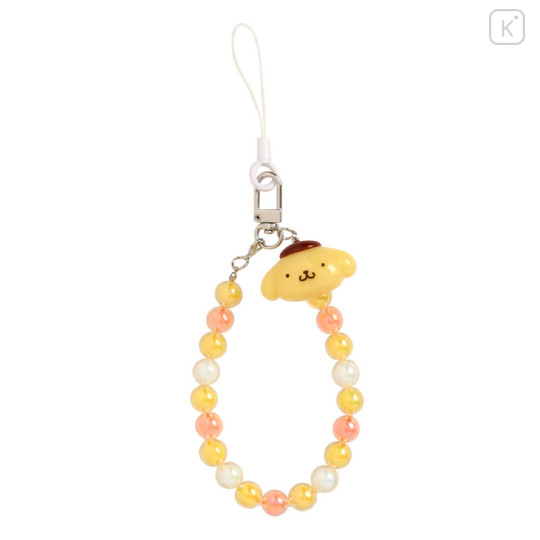 Japan Sanrio Original Beaded Hand Strap Phone Charm - Pompompurin - 1