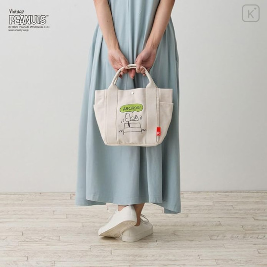 Japan Peanuts Rootote Mini Tote Bag - Snoopy : Ah Choo - 6