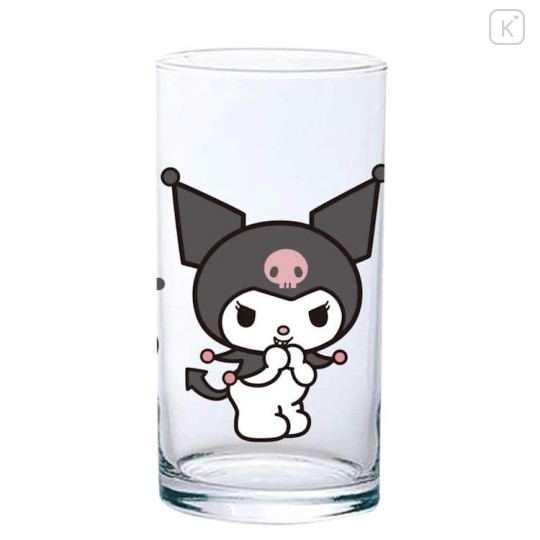Japan Sanrio Glass Tumbler - Kuromi : Smirk - 1