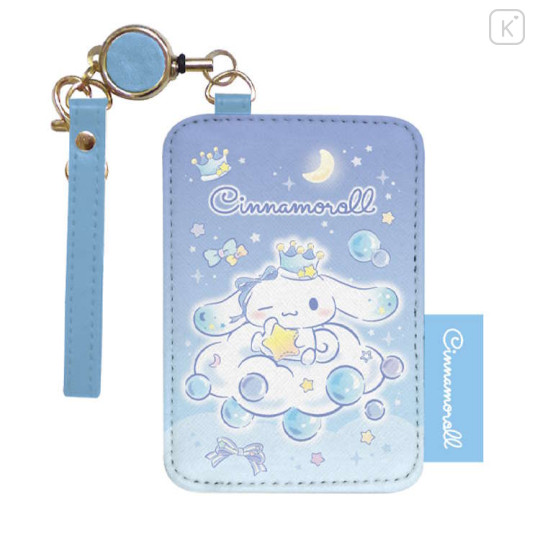 Japan Sanrio Pass Case Card Holder & Reel - Cinnamoroll : Moon - 1