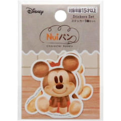 Japan Disney Vinyl Sticker Set - Mickey Mouse & Minnie Mouse & Pooh : Nui Bread