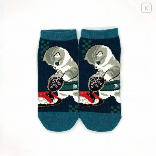Japan Mofusand Ankle Socks - Cat : Sushi Dark Green - 1