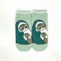 Japan Mofusand Ankle Socks - Cat : Shark Nyan Mint Striped - 1