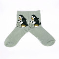 Japan Mofusand Crew Socks - Killer Whale Cat : Penguin Look - 1