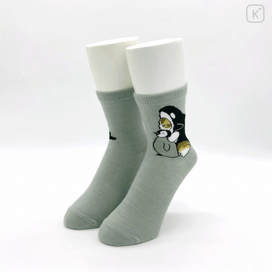 Japan Mofusand Crew Socks - Killer Whale Cat : Penguin Look - 2