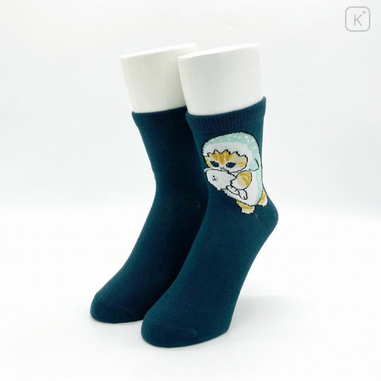 Japan Mofusand Crew Socks - Whale Shark Cat : Seal Hug - 2
