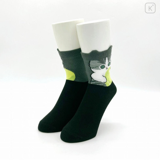 Japan Mofusand Crew Socks - Cat : Green Apple - 2