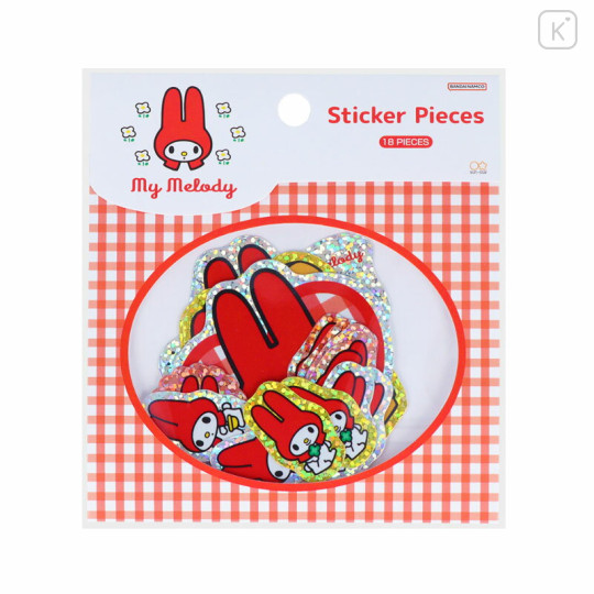 Japan Sanrio Sticker Pieces Pack - My Melody : Hologram Red - 1