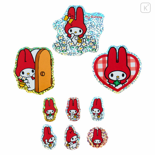 Japan Sanrio Sticker Pieces Pack - My Melody : Hologram Red - 3