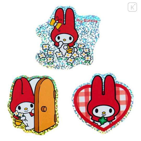 Japan Sanrio Sticker Pieces Pack - My Melody : Hologram Red - 4