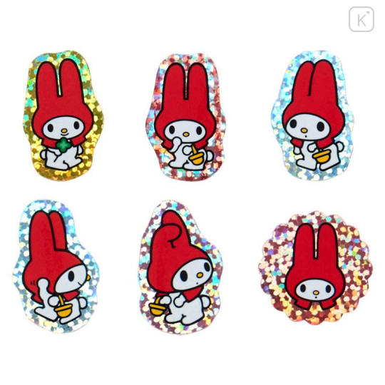 Japan Sanrio Sticker Pieces Pack - My Melody : Hologram Red - 5