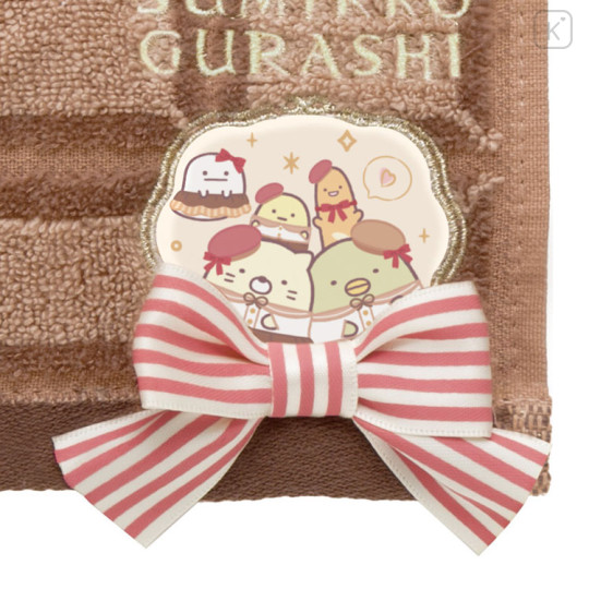 Japan San-X Mini Towel Handkerchief - Sumikko Gurashi : Chocolate Fair at Sumikko Cafe Milk - 2
