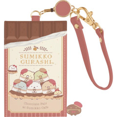 Japan San-X Pass Case with Reel - Sumikko Gurashi : Chocolate Fair at Sumikko Cafe