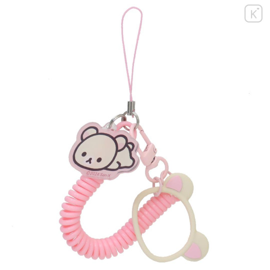 Japan San-X Multi-coil Spring Smartphone Strap Phone Charm - Korilakkuma : Pink - 1