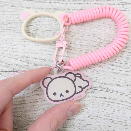 Japan San-X Multi-coil Spring Smartphone Strap Phone Charm - Korilakkuma : Pink - 2