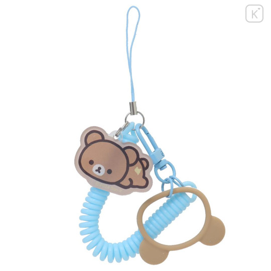 Japan San-X Multi-coil Spring Smartphone Strap Phone Charm - Chairoikoguma : Blue - 1