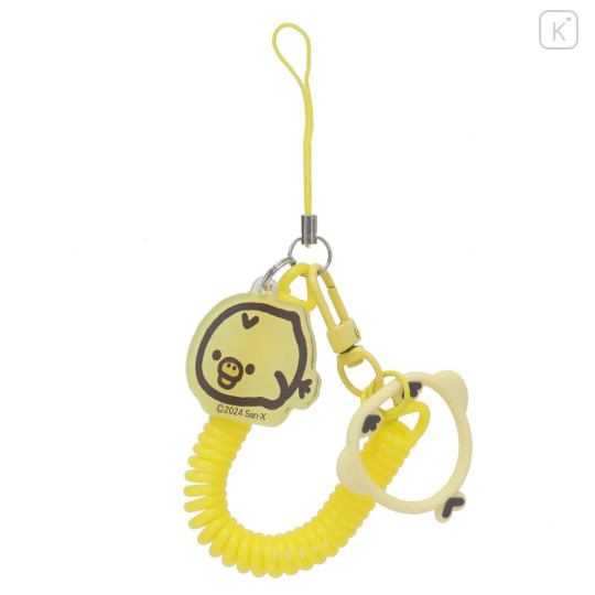 Japan San-X Multi-coil Spring Smartphone Strap Phone Charm - Kiiroitori : Yellow - 1