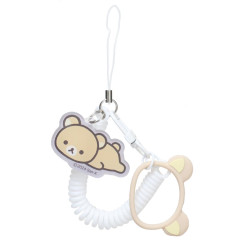 Japan San-X Multi-coil Spring Smartphone Strap Phone Charm - Rilakkuma : White