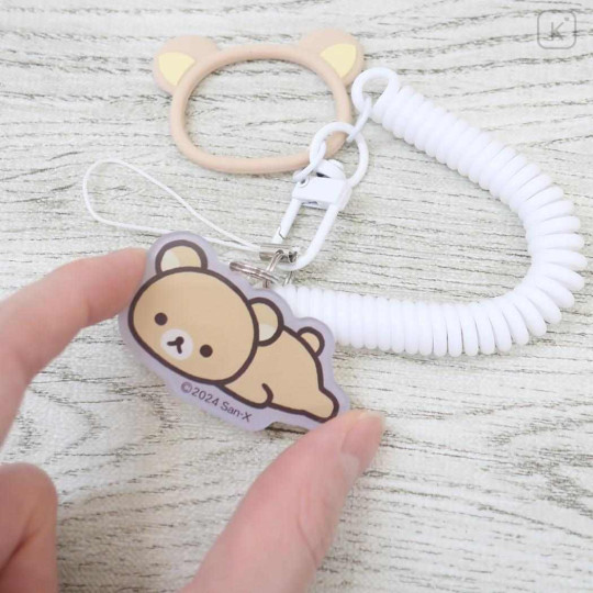 Japan San-X Multi-coil Spring Smartphone Strap Phone Charm - Rilakkuma : White - 2