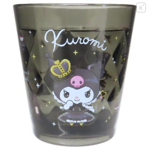 Japan Sanrio Clear Plastic Tumbler - Kuromi : Queen Black - 1