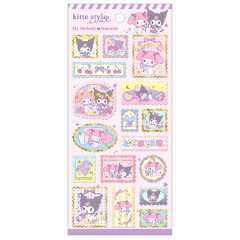 Japan Sanrio Gold Foil Washi Sticker - Kuromi & My Melody : Stamp Style