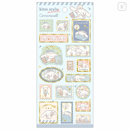 Japan Sanrio Gold Foil Washi Sticker - Cinnamoroll : Milk Ice Cream Stamp Style - 1