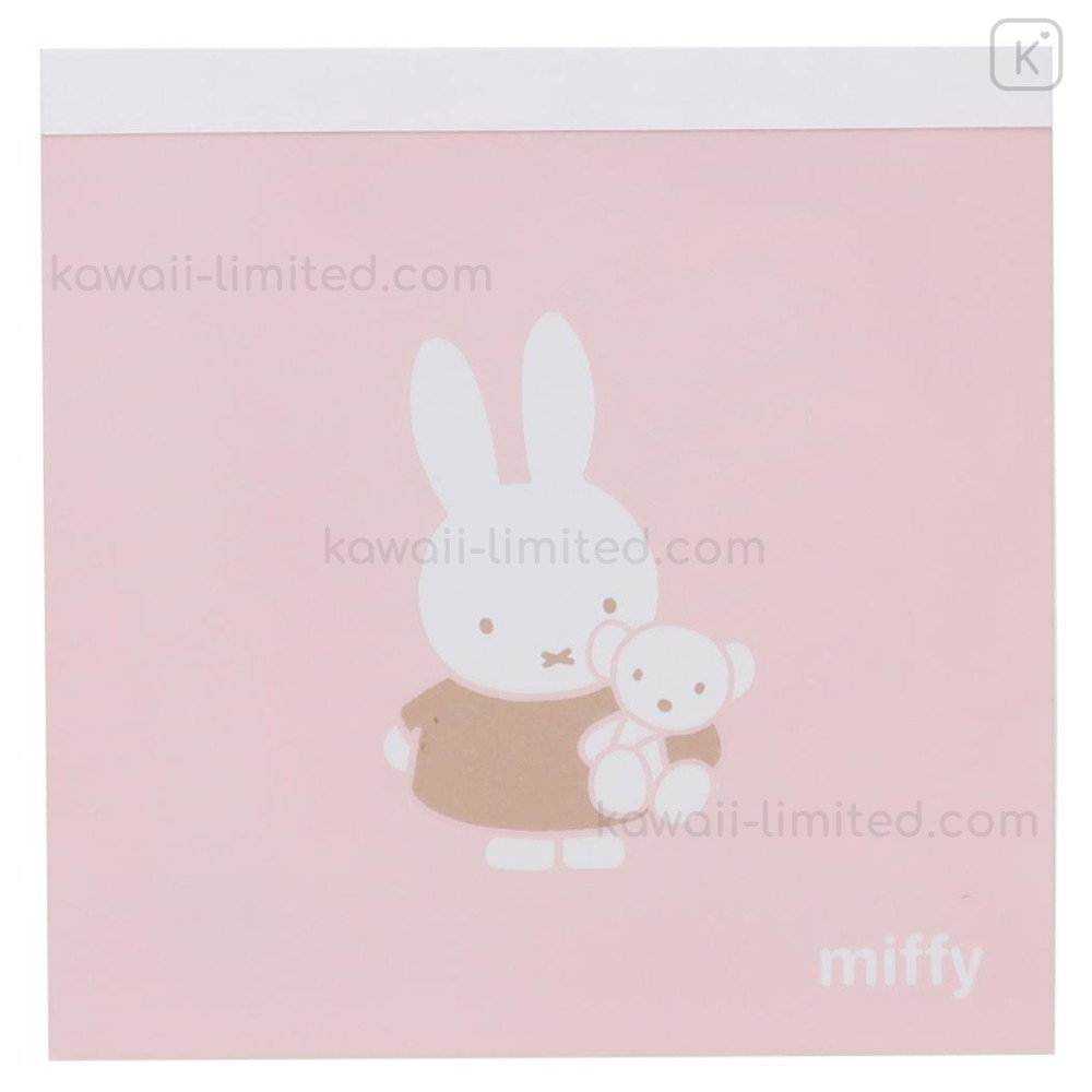 Japan Miffy Square Memo - Miffy : Favourite Bear Pink