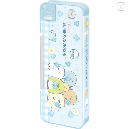Japan San-X Double-sided Pencil Case - Sumikko Gurashi : Clover Blue - 1