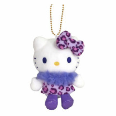 Japan Sanrio Mascot Holder - Hello Kitty : Leopard Collection Purple