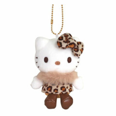 Japan Sanrio Mascot Holder - Hello Kitty : Leopard Collection Brown