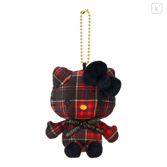 Japan Sanrio Mascot Holder - Hello Kitty : Tartan Collection Black - 1