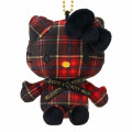 Japan Sanrio Mascot Holder - Hello Kitty : Tartan Collection Black - 2