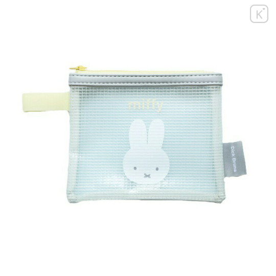 Japan Miffy Clear Flat Mini Pouch - Miffy : Blue Grey - 1