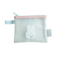 Japan Miffy Clear Flat Mini Pouch - Miffy : Grey Pink - 1