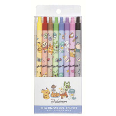 Japan Pokemon Color Gel Pen 8 Color Knock Set - Characters Cafe