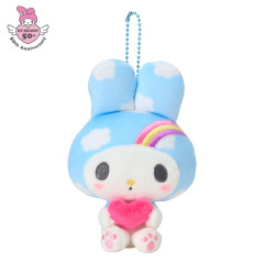 Japan Sanrio Mascot Holder - My Melody : My Melody 50th Anniversary Heart Blue